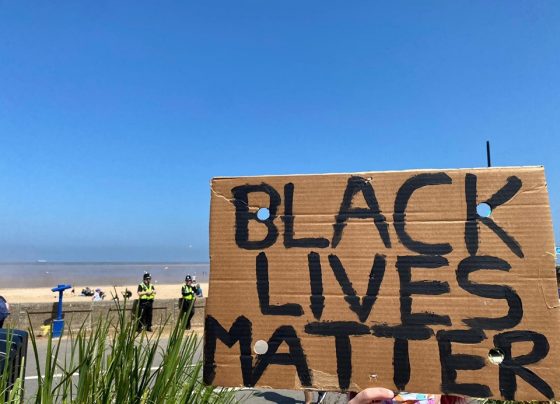 Hundreds of protestors gathered in Cleethorpes today to take part in the Black Lives Matter march.