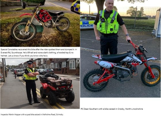 Humberside Police tackle nuisance bikes in Northern Lincolnshire