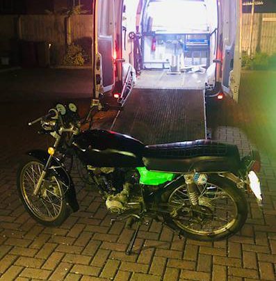 Motorcycle seized in Ashby