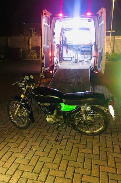 Motorcycle seized in Ashby