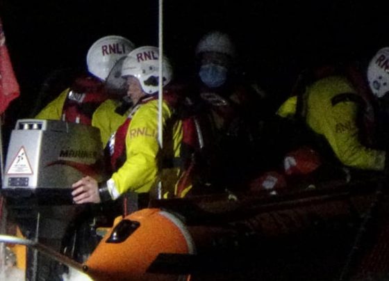 Cleethorpes RNLI was called out by a worried mum whose son and two friends were trapped in the dark on a sandbank on one of the largest tides of the month.