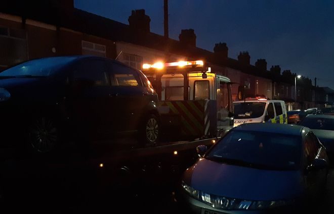 Police take car away due to no insurance