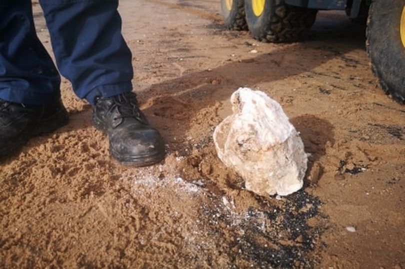 Palm oil continues to wash up on Cleethorpes beach