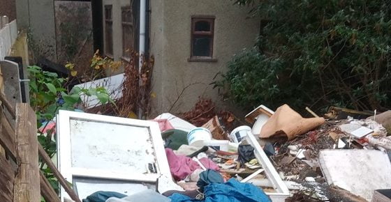 Rubbish dumped in Hainton Avenue garden
