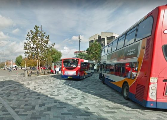 Bus station in Grimsby town centre