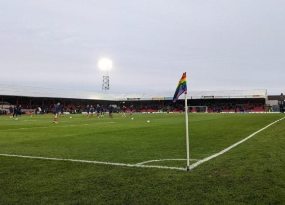 Blundell Park's rainbow corner flag