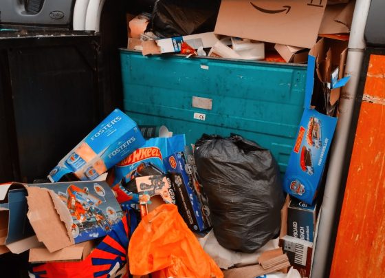 Fly tippers left the Kennedy Way bin site in ruins