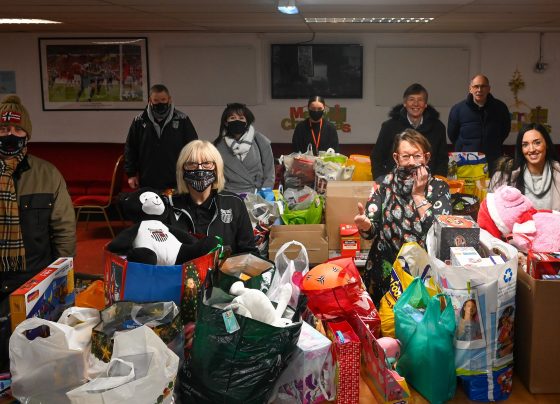 In attendance were Kate Ranson from Women's Aid, Anna Hunter from St Peter's Foodbank, Frankie Wood from St Andrews Hospice and Stuart Artist from The Ark Rescue Centre