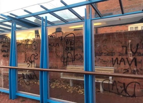 vandalised bus shelters