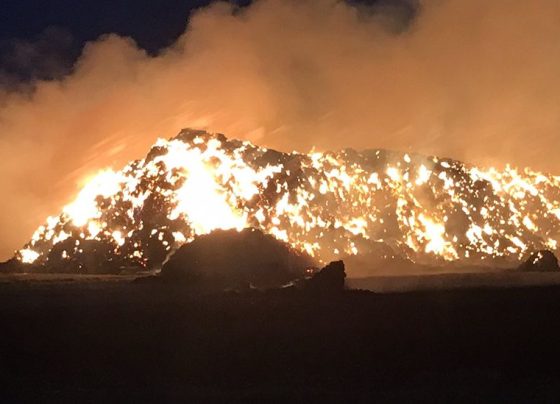 hay bale fire